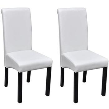 Jídelní židle 2 ks bílé umělá kůže (241728)