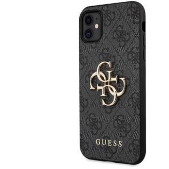 Guess PU 4G Metal Logo Zadní Kryt pro Apple iPhone 11 Grey (3700740506608)