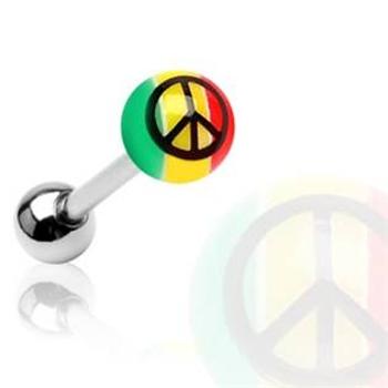 Šperky4U Piercing do jazyka - peace - PJ01043