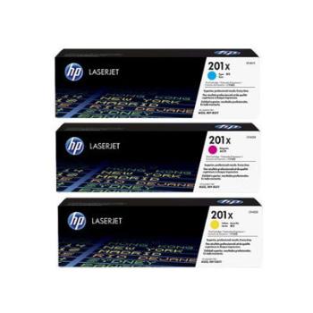 HP 201X, CF253XM azurová/purpurová/žlutá (cyan/magenta/yellow) originální toner