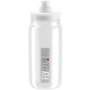 Elite Cyklistická láhev na vodu FLY WHITE grey logo 550 ml (8020775035887)