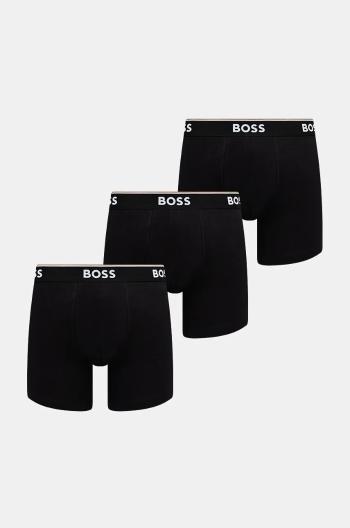 Boxerky BOSS 3-pack pánské, černá barva, 50475282