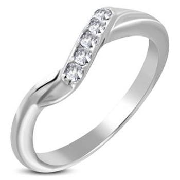 Šperky4U Ocelový prsten se zirkony - velikost 49 - OPR1109-49
