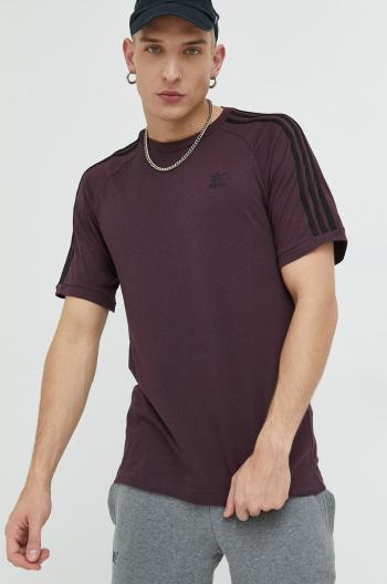 Bavlněné tričko adidas Originals fialová barva, s aplikací