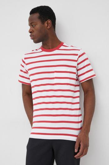 Bavlněné tričko GAP červená barva, vzorovaný