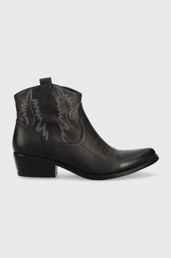 Westernové boty Answear Lab dámské, černá barva, na podpatku, lehce zateplené