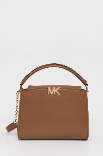 Kožená kabelka MICHAEL Michael Kors hnědá barva