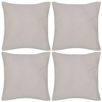 4 béžové povlaky na polštářky bavlna 50 × 50 cm