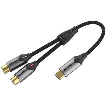 Vention USB-C Male to 2-Female RCA Cable 1m Gray Aluminum Alloy Type (BGVHF)