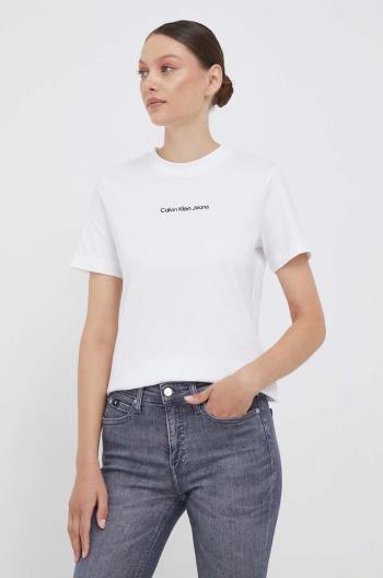 Bavlněné tričko Calvin Klein Jeans bílá barva, J20J221065