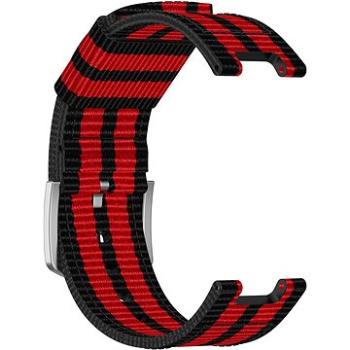 Eternico Canvas Stripes pro Amazfit T-Rex červeno černý (AET-ATRNSBR)