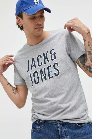 tričko Jack & Jones , šedá barva, s potiskem