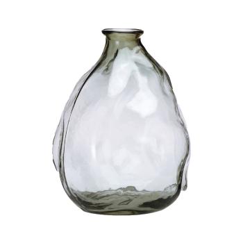 Skleněná designová váza s nádechem zelené L - 18*18*26cm BHVSGB26