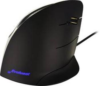 Optická ergonomická myš Evoluent Vertical Mouse Corded Right Hand VMCR, ergonomická, černá, stříbrná