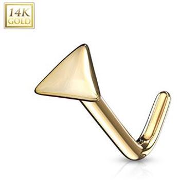 Šperky4U Zlatý piercing do nosu  - triangl, Au 585/1000 - ZL01191-YG