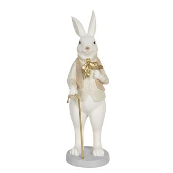 Velikonoční dekorační soška králíka s hůlkou - 12*9*31 cm 6PR3170