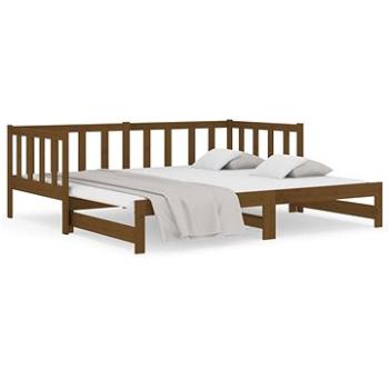 Výsuvná postel medově hnědá 2× (90 × 190 cm) masivní borovice, 814667 (814667)