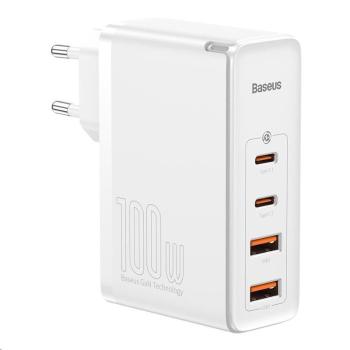 Baseus GaN2 Pro rychlonabíjecí adaptér 2x Type-C + 2x USB-A 100W bílá