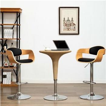 Barové židle 2 ks černé ohýbané dřevo a umělá kůže  (3052715)