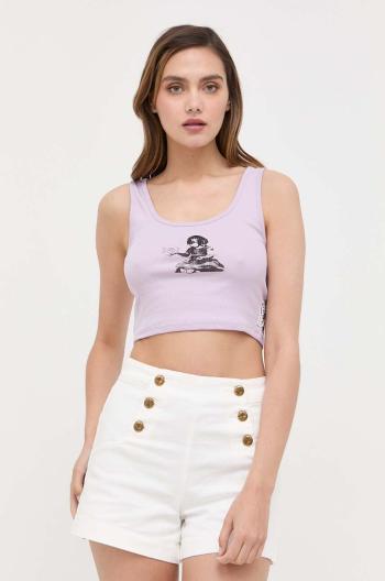 Top Guess Guess x Banksy dámský, fialová barva