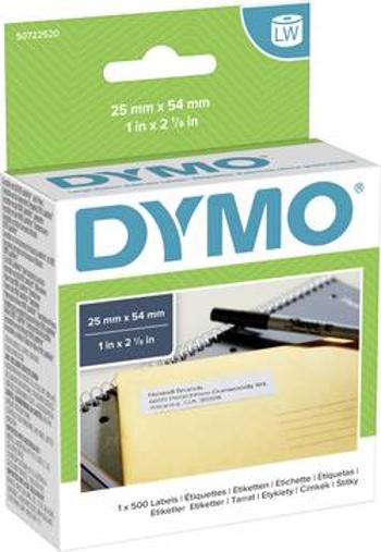 DYMO etikety v roli 54 x 25 mm papír bílá 500 ks permanentní S0722520 univerzální etikety