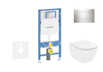 GEBERIT Duofix Modul pro závěsné WC s tlačítkem Sigma30, lesklý chrom/chrom mat + Ideal Standard Tesi WC a sedátko, Rimless, SoftClose 111.300.00.5 NE6