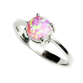 Šperky4U Stříbrný prsten s růžovým opálem, vel. 50 - velikost 50 - CS2302-RO-50