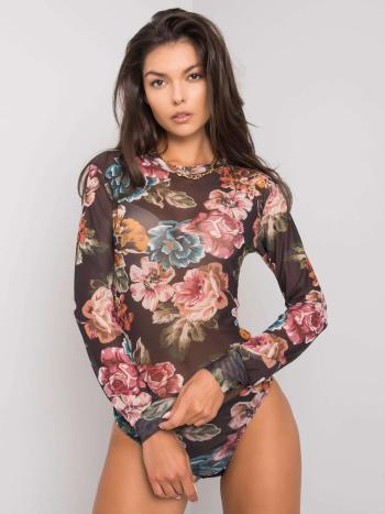 Černé dámské květinové body EM-BO-592.82P-black Velikost: S/M