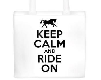 Plátěná nákupní taška Keep calm and ride on