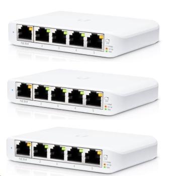 UBNT UniFi Switch USW-Flex-Mini-3, 3-pack [5xGigabit, 1xPoE In]