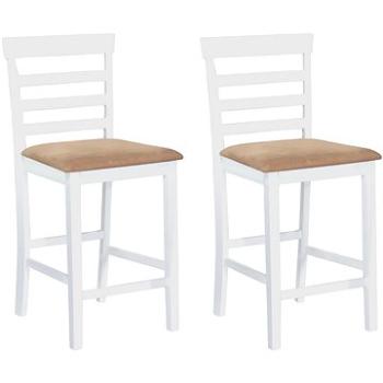 Barové židle 2 ks bílé textil (241702)
