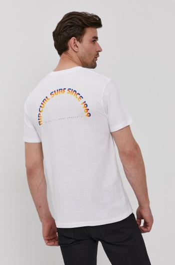 Tričko Rip Curl pánské, bílá barva, s potiskem