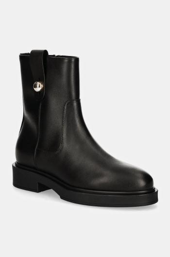 Kožené kotníkové boty Furla Sfera Ankle Boot dámské, černá barva, na plochém podpatku, YI51CIT WU0000 O6000