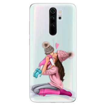 Odolné silikonové pouzdro iSaprio - Kissing Mom - Brunette and Girl - Xiaomi Redmi Note 8 Pro