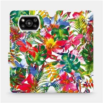 Flipové pouzdro na mobil Xiaomi Poco X3 Pro - MG07S Pestrobarevné květy a listy (5903516704569)