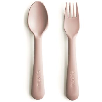 Mushie Fork and Spoon Set příbor Blush 2 ks