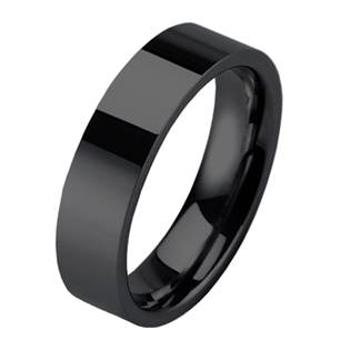 NUBIS® Wolframový prsten černý, šíře 6 mm - velikost 51 - NWF1039-51
