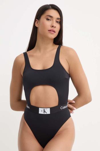 Jednodílné plavky Calvin Klein černá barva, mírně vyztužený košík, KW0KW02357