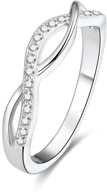 Beneto Stříbrný prsten s krystaly AGG190 52 mm