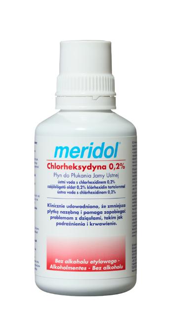 Meridol ústní voda (výplach) s chlorhexidinem 0,2%, 300 ml