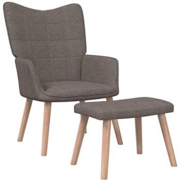 Relaxační židle se stoličkou taupe textil, 327939 (327939)