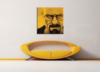 Ručně malovaný POP Art BREAKING BAD 1 dílny 100x100cm