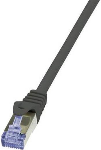 Síťový kabel RJ45 LogiLink CQ3013S, CAT 6A, S/FTP, 25.00 cm, černá