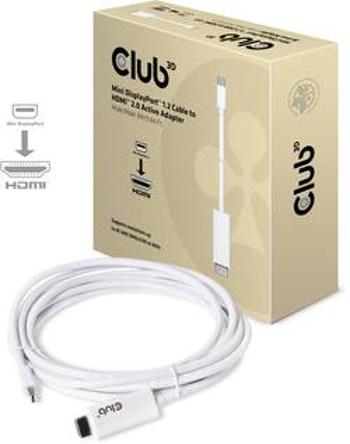 Mini-DisplayPort kabel club3D [1x mini DisplayPort zástrčka - 1x HDMI zástrčka] bílá 3.00 m