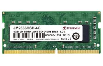 Transcend paměť 4GB SODIMM DDR4 2666 1Rx8 512Mx8 CL19 1.2V, TS2666HSH-4G