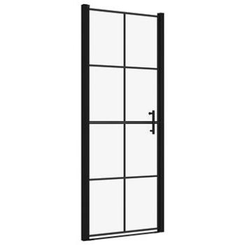 Sprchové dveře tvrzené sklo 91×195 cm černé 148891