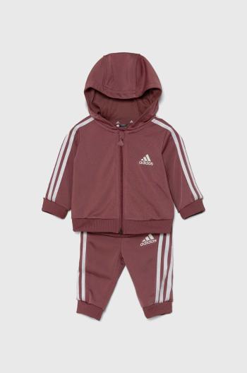 Kojenecká tepláková souprava adidas I 3S SHINY TS růžová barva, IV7400