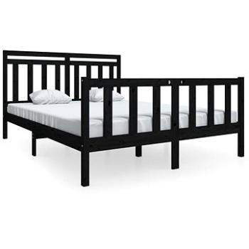 Rám postele černý masivní dřevo 150 × 200 cm King Size, 3100967 (3100967)