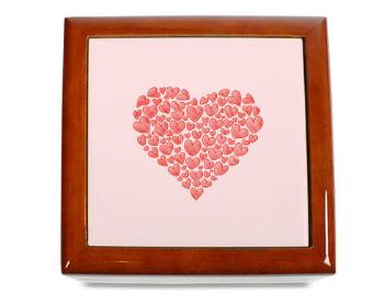 Dřevěná krabička Zamilované srdce