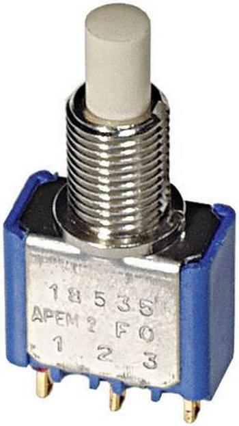 Tlačítko APEM 18535CD, 6,35 mm, 30 V/DC, 0,1 A, pájecí očka, 1x zap/(zap)